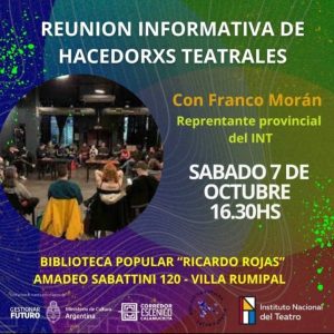 Reunión informativa de hacedores teatrales en Río Tercero