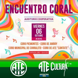 Encuentro Coral en el Auditorio de la Cooperativa de Obras y Servicios Públicos de Río Tercero