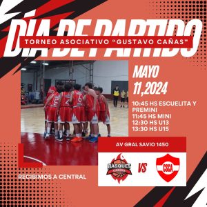 Este sabado 11 de mayo, basquet en Deportivo Casino